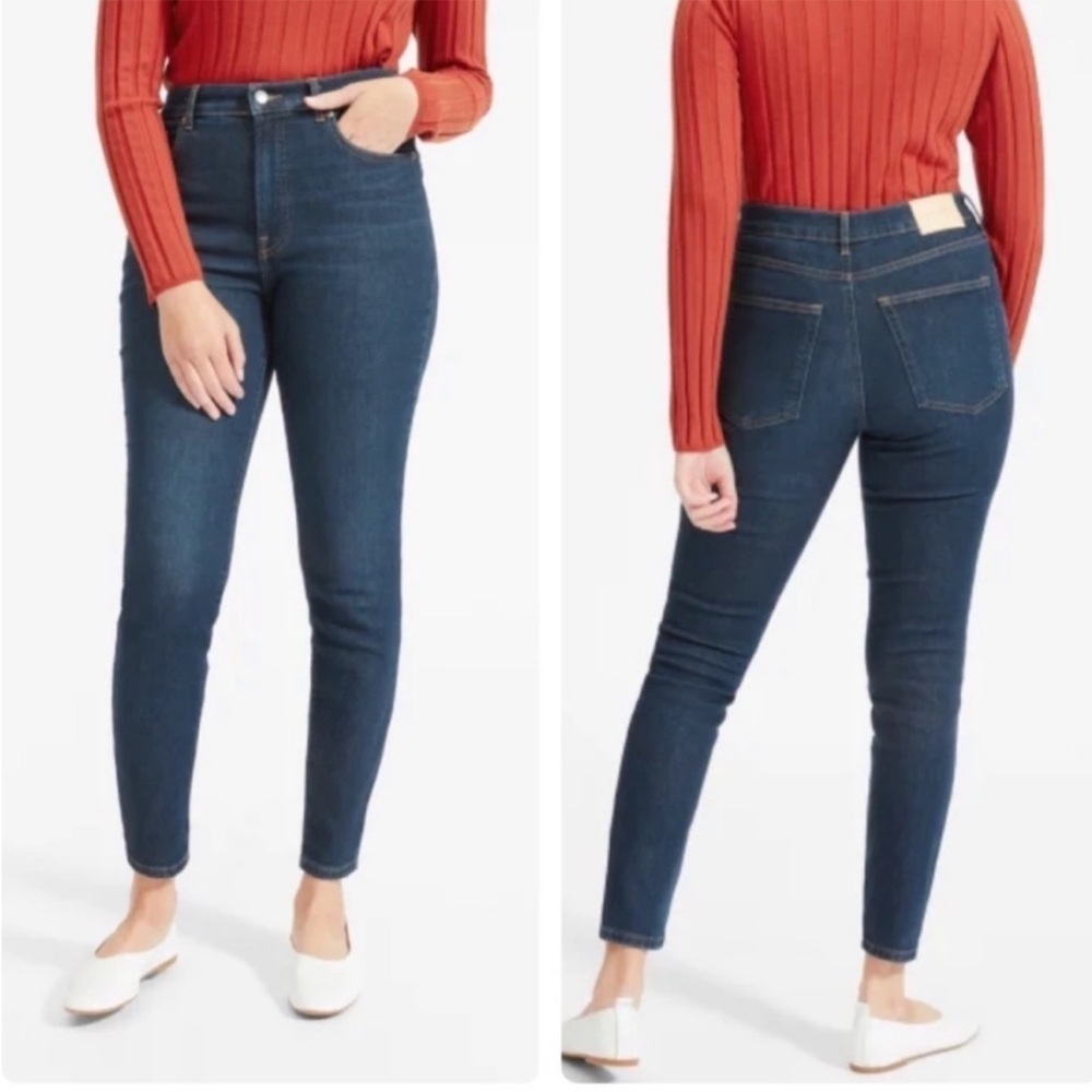 Everlane Dark Blue Women's Skinny High Rise Jeans Sz 28 Tall EUC